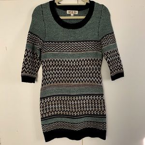 Pink Rose Sweater Dress